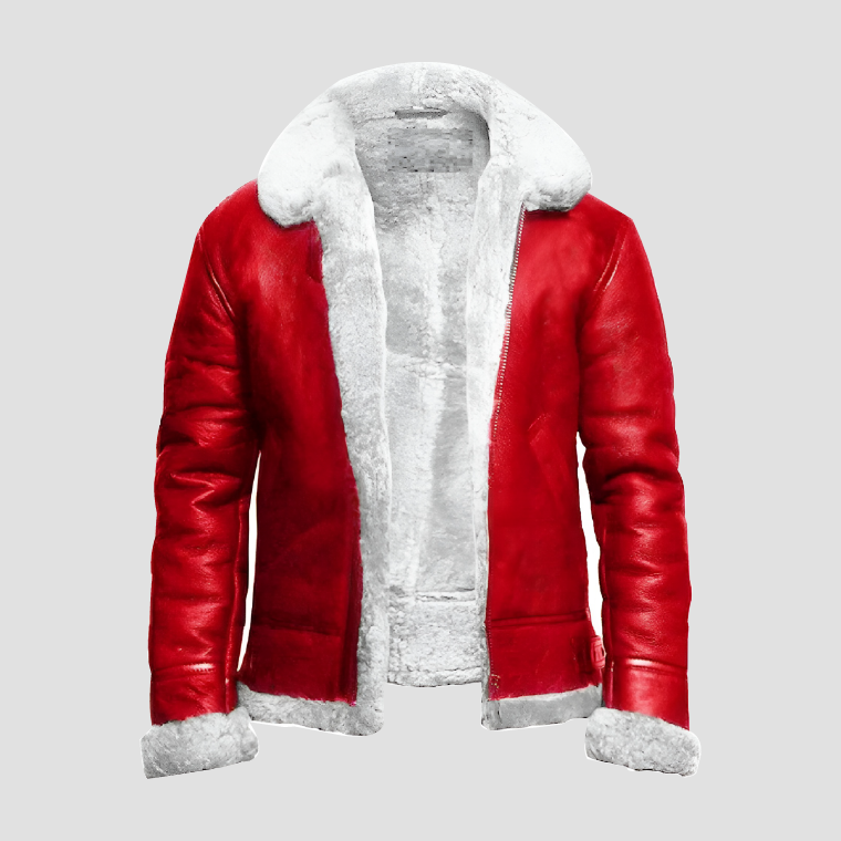 red bomber leather jacket​